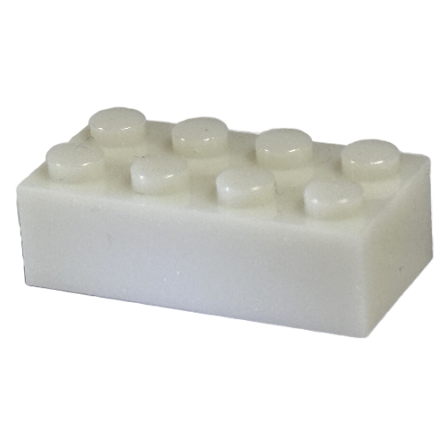 Brick 2 × 4 Glitter Milky White