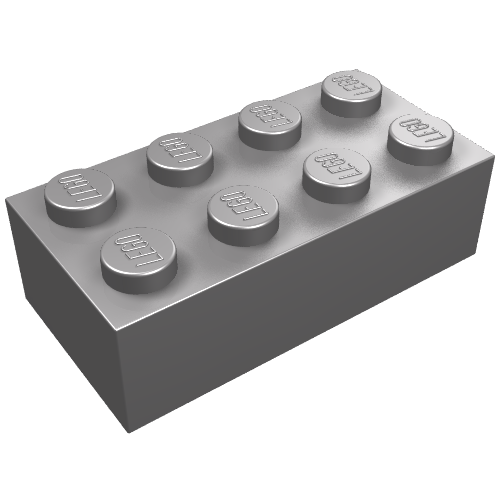 Brick 2 × 4 Flat Silver