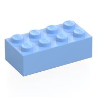 Stein 2 × 4 Leuchtendes Hellblau