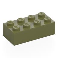 Brick 2 × 4 Olive Green