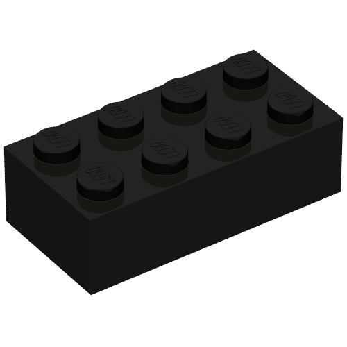 Brick 2 × 4 without Cross Supports Schwarz
