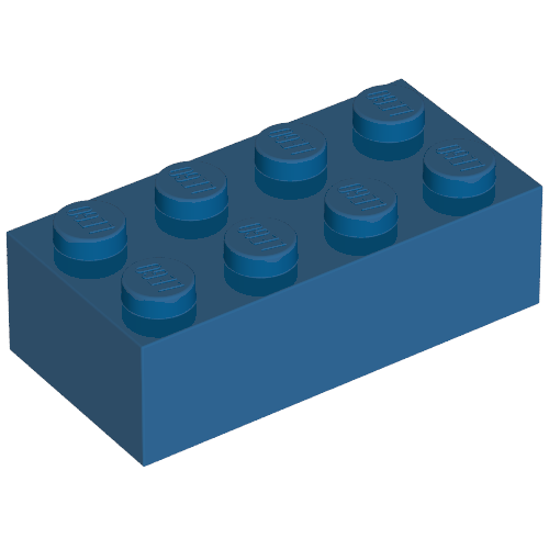 Brick 2 × 4 without Cross Supports Blau