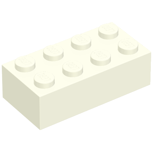 Brick 2 × 4 without Cross Supports White
