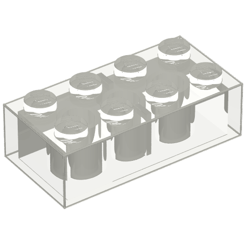 Brick 2 × 4 without Cross Supports Transparent