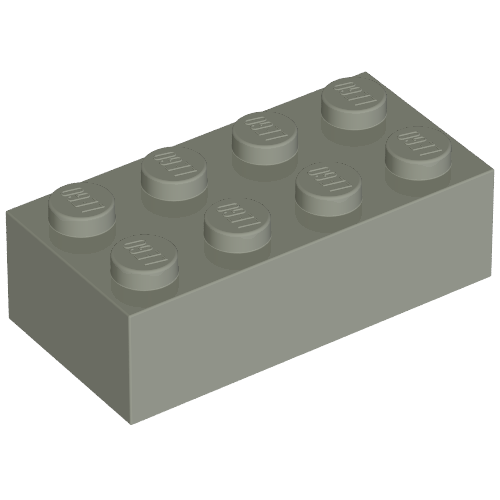 Brick 2 × 4 without Cross Supports Hellgrau