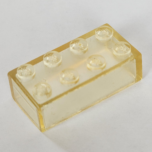 Brick 2 × 4 without Bottom Tubes Transparent