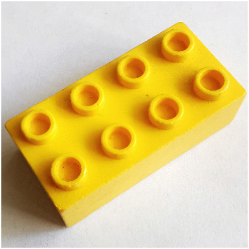 Minitalia Brick 2 × 4 with Bottom Tubes Yellow