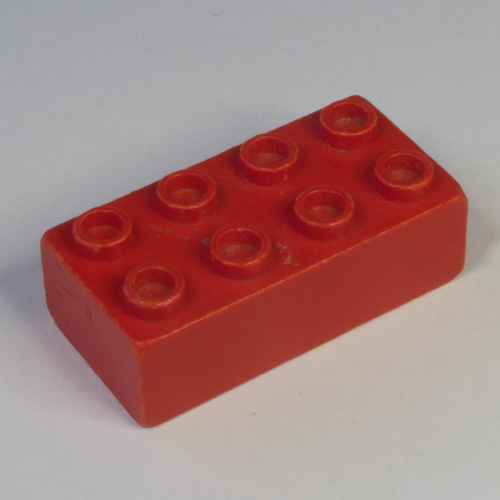 Minitalia Brick 2 × 4 with Bottom Tubes Rot