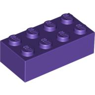 Brick 2 × 4 with White 'DS23' print Dark Purple