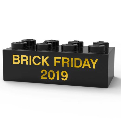 Brick 2 × 4 with 'Black Friday 2019' Print Black