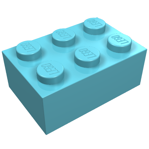 Brick 2 × 3 Pastel Blue