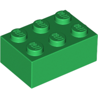 Brick 2 × 3 Green