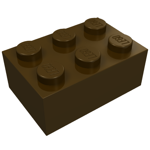 Stein 2 × 3 Dunkelbraun