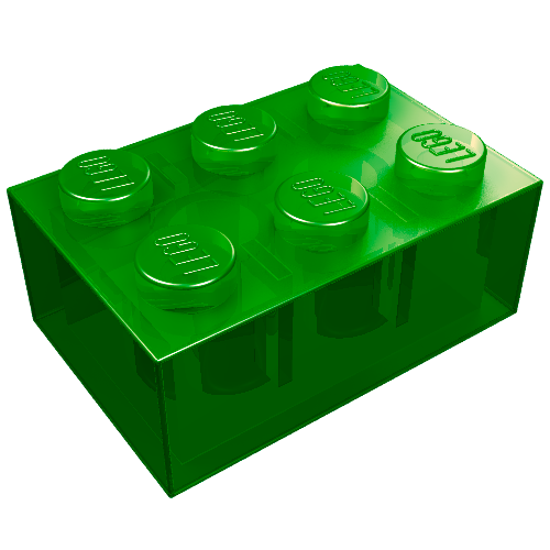 Stein 2 × 3 Transparent-Grün