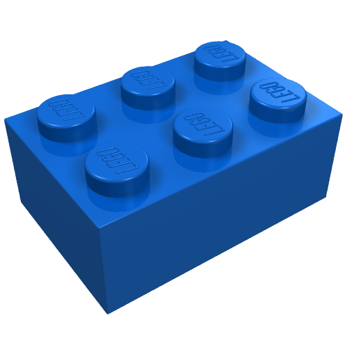 Brick 2 × 3 without Cross Supports Blue