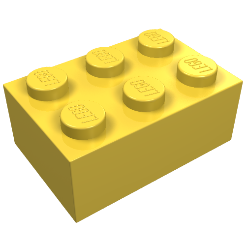 Brick 2 × 3 without Cross Supports Yellow