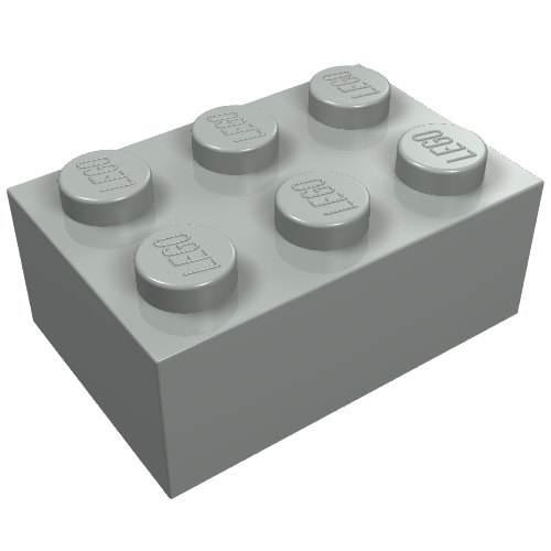 Brick 2 × 3 without Cross Supports Hellgrau