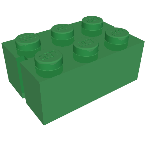 Brick 2 × 3 with 2 Slots on Short Sides Green