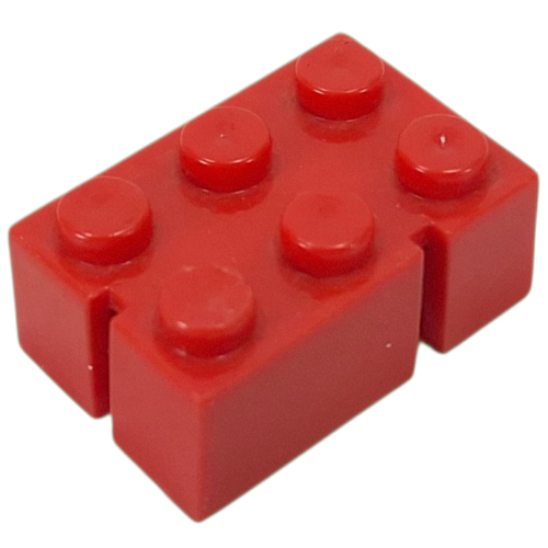 Brick 2 × 3 with 2 Slots Right Red