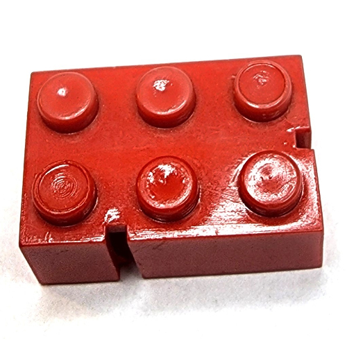 Brick 2 × 3 with 2 Slots Left Red