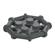 Plate Special 2 × 2 with Bar Frame Octagonal Dunkelblaugrau