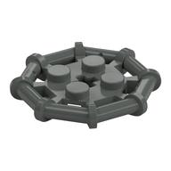 Plate Special 2 × 2 with Bar Frame Octagonal Dunkelgrau