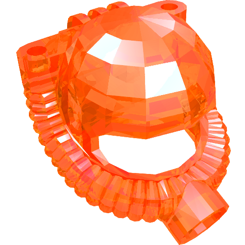 Helmet Underwater with Hose Trans-Neon Orange