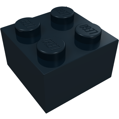 Brick 2 × 2 without Inside Ridges Black