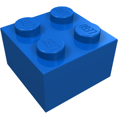 Brick 2 × 2 without Inside Ridges Blue