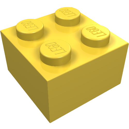 Brick 2 × 2 without Inside Ridges Gelb
