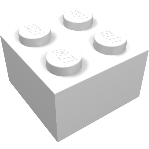 Brick 2 × 2 without Inside Ridges White