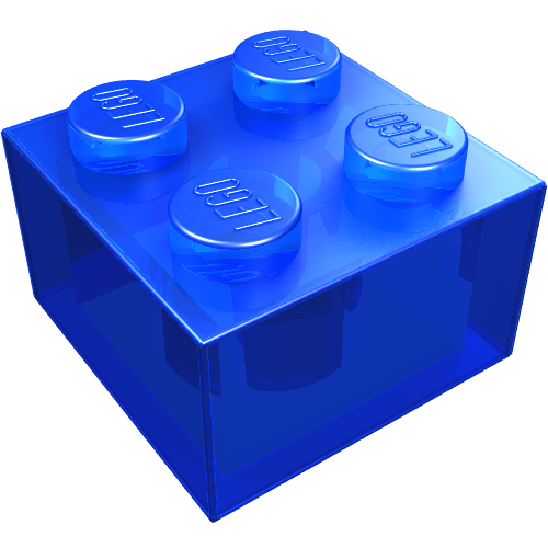 Brick 2 × 2 without Inside Ridges Transparent-Dunkelblau