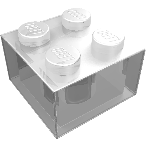 Brick 2 × 2 without Inside Ridges Transparent
