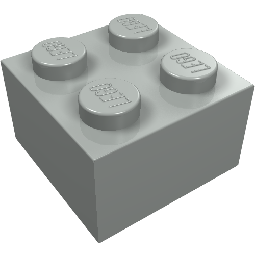 Brick 2 × 2 without Inside Ridges Hellgrau