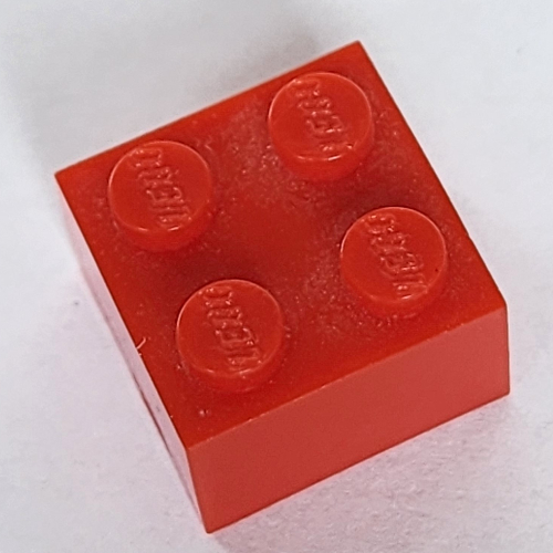Brick 2 × 2 without Inside Support or Tubes Red