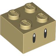 Brick 2 × 2 with Thin Black Eyes Print Tan