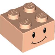 Brick 2 × 2 with Black Eyes and Smile Print Hellnougat
