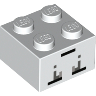 Brick 2 × 2 with Minecraft Micro Mob Ghast Print Weiß