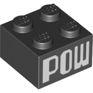 Stein 2 × 2 mit 'POW' (bedruckt)