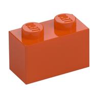 Brick 1 × 2 Reddish Orange