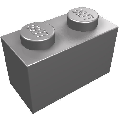Brick 1 × 2 Flat Silver