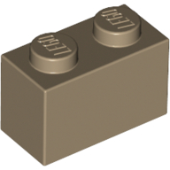 Brick 1 × 2 Dark Tan