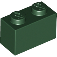 Stein 1 × 2 Dunkelgrün