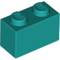 Brick 1 × 2 Dark Turquoise