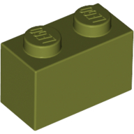 Brick 1 × 2 Olive Green