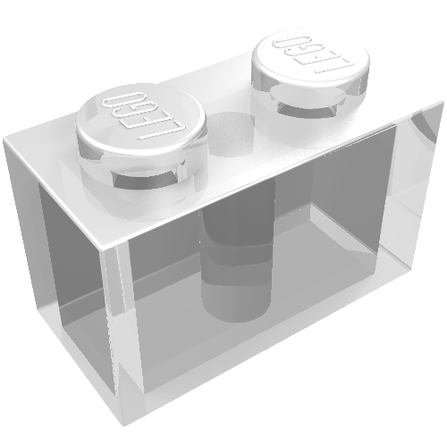 Brick 1 × 2 Trans-Clear