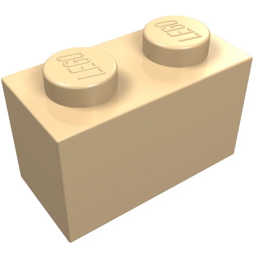 Brick 1 × 2 Very Light Orange