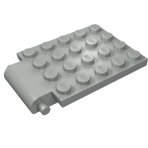 Plate Special 4 × 6 × 2/3 with Trap Door Hinge Light Gray