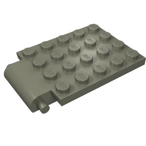 Plate Special 4 × 6 × 2/3 with Trap Door Hinge Dark Gray