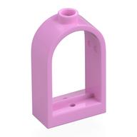 Window 1 × 2 × 2 2/3 with Rounded Top Bright Pink